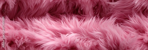 seamless texture pattern of pink wool made of artificial fluffy sheep animal fur © alexkoral