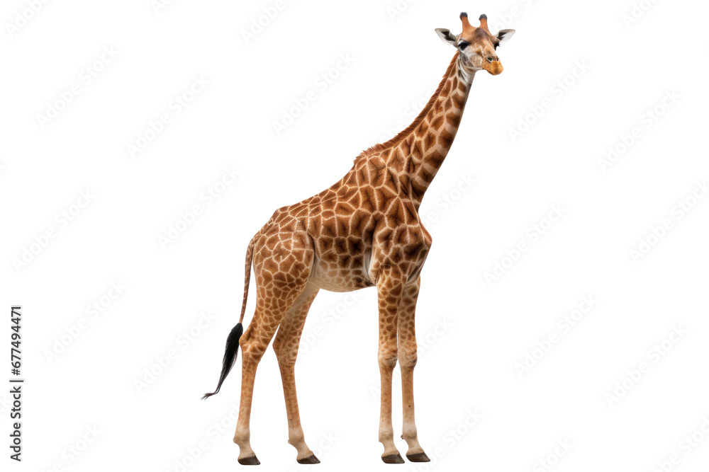 A giraffe isolated on transparent background.