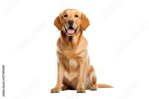 A golden dog isolated on transparent background. photo