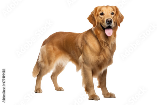 A golden dog isolated on transparent background. photo