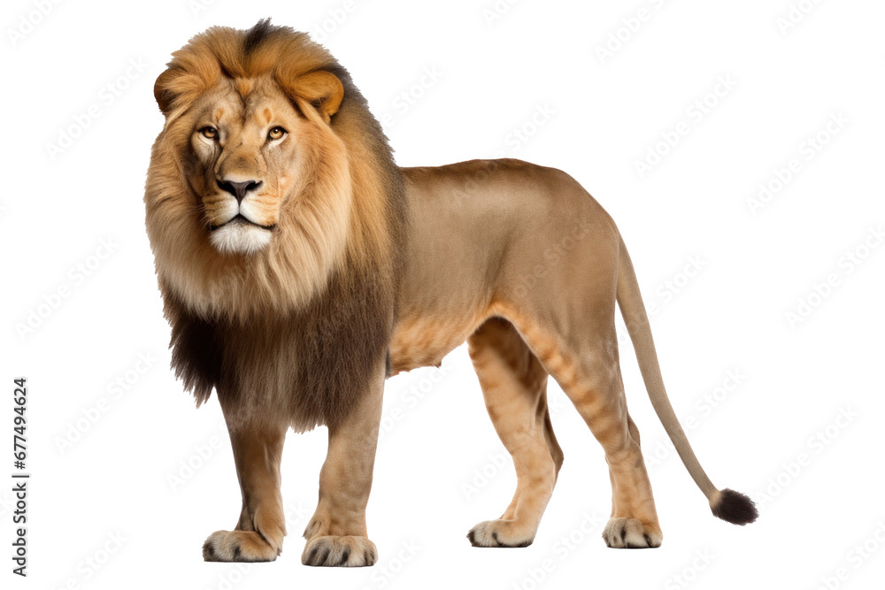 Obraz premium A lion isolated on transparent background.