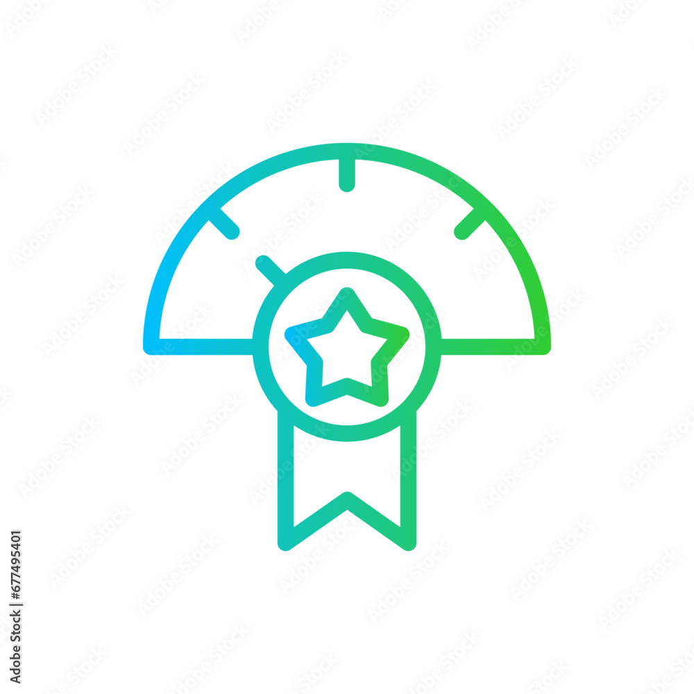 Quality key performance indicator icon with blue and green gradient outline style. quality, guarantee, certificate, business, best, product, approval. Vector Illustration Quality key performance indicator icon with blue and green gradient outline style. quality, guarantee, certificate, business, best, product, approval. Vector Illustration