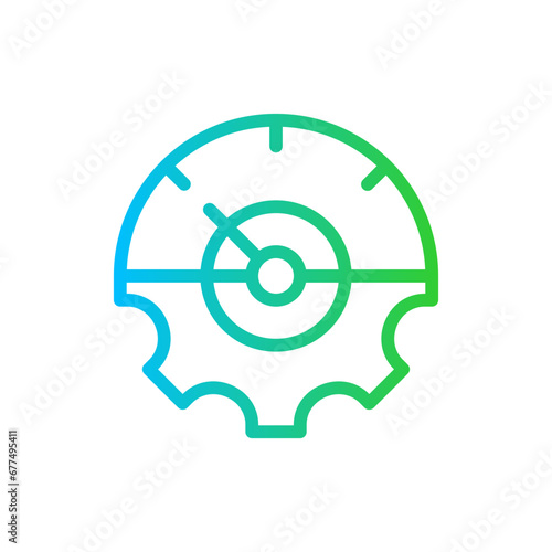 KPI management key performance indicator icon with blue and green gradient outline style. business, analysis, kpi, management, technology, marketing, graph. Vector Illustration