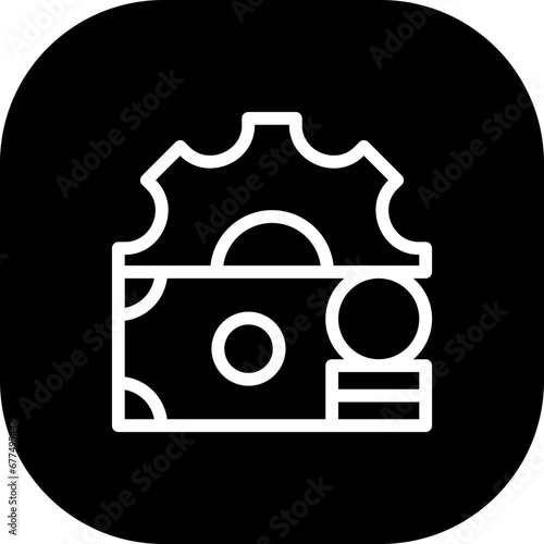Cost key performance indicator icon with black filled line outline style. finance, cost, business, financial, economy, money, concept. Vector Illustration