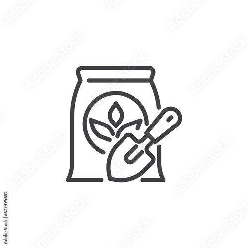 Fertilizer bag line icon