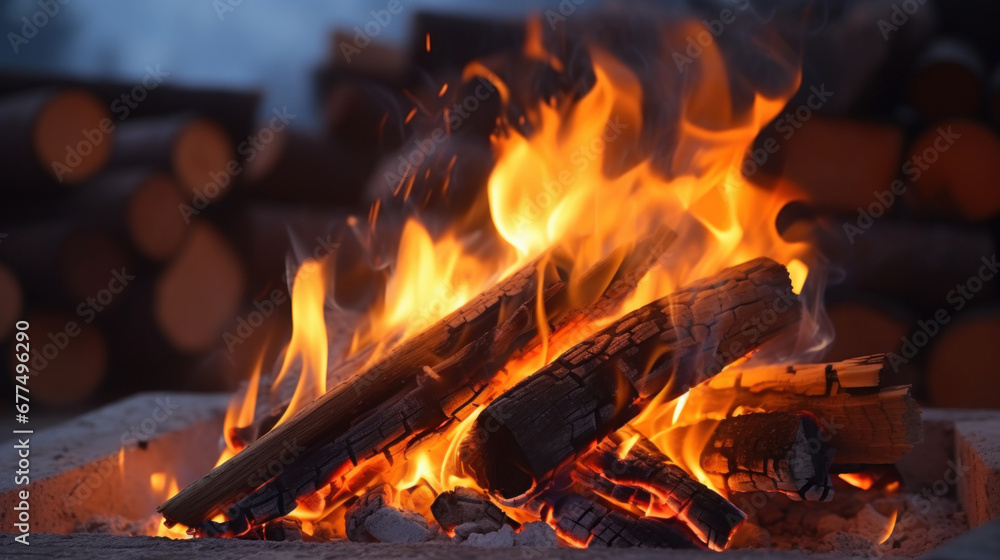 Close up of a fire in a fireplace Close up of a fire in a fireplace