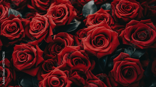 Close up of a bunch of red roses #677496236