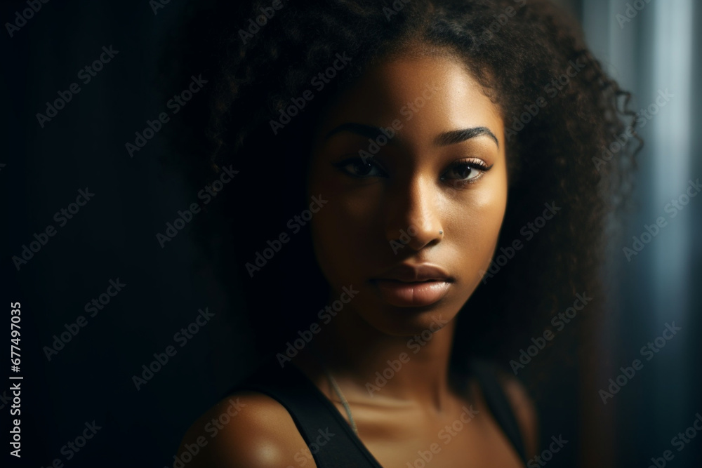 Low-key Portrait of young African-Australian Woman Low-key Portrait of young African-Australian Woman