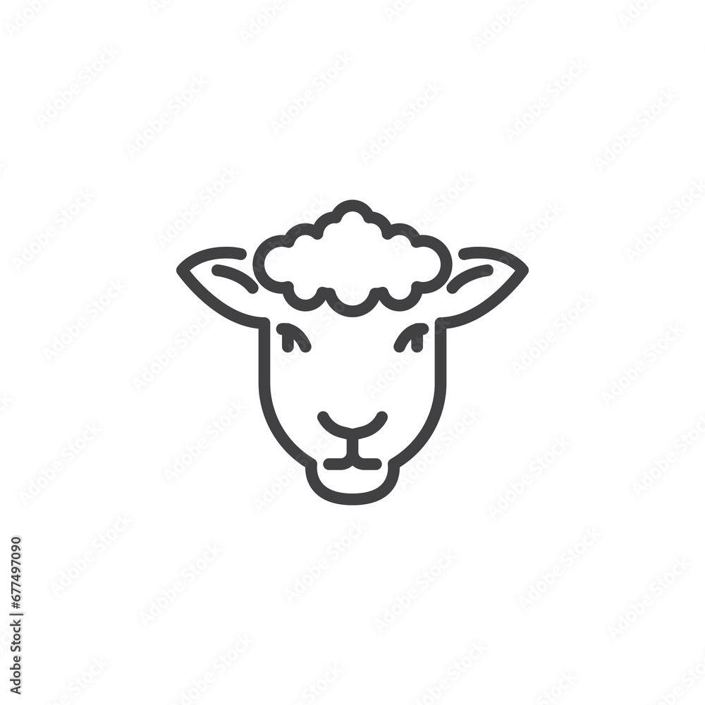 Sheep head line icon Sheep head line icon