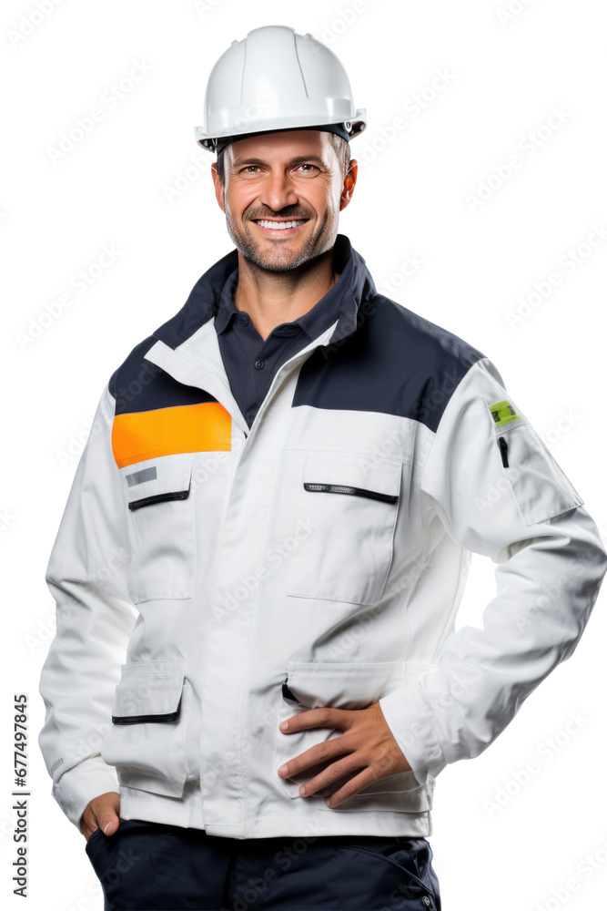 A smiling electrician isolated on transparent background. A smiling electrician isolated on transparent background.