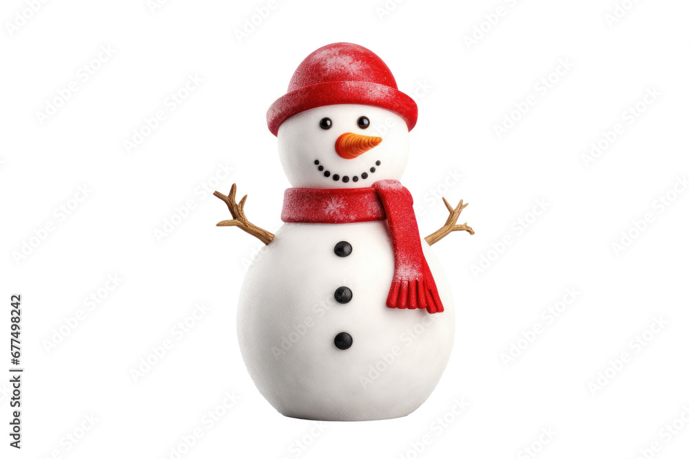 A snowman isolated on transparent background.