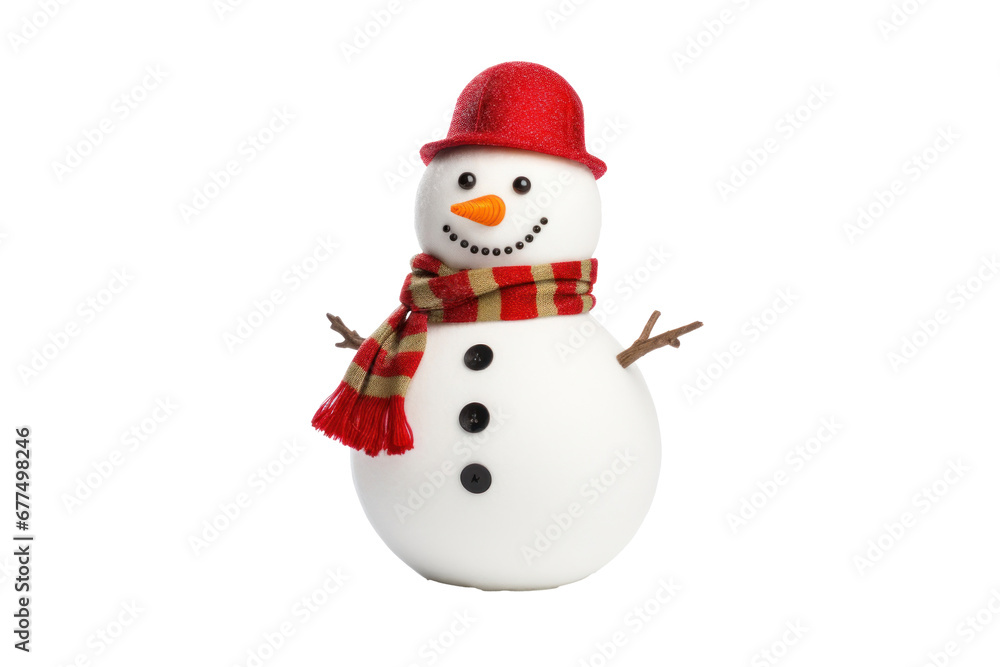 A snowman isolated on transparent background.