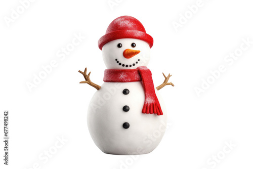 A snowman isolated on transparent background. © tong2530