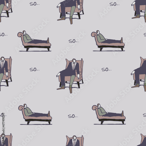 Psychoanalysis. Seamless vector pattern.	