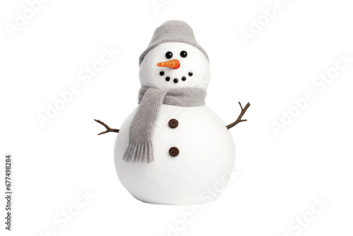 A snowman isolated on transparent background. photo