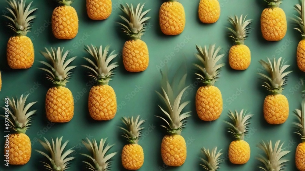 Sunbeams background fresh Pineapple frame paper art with space for text, AI generated, background image Sunbeams background fresh Pineapple frame paper art with space for text, AI generated, background image