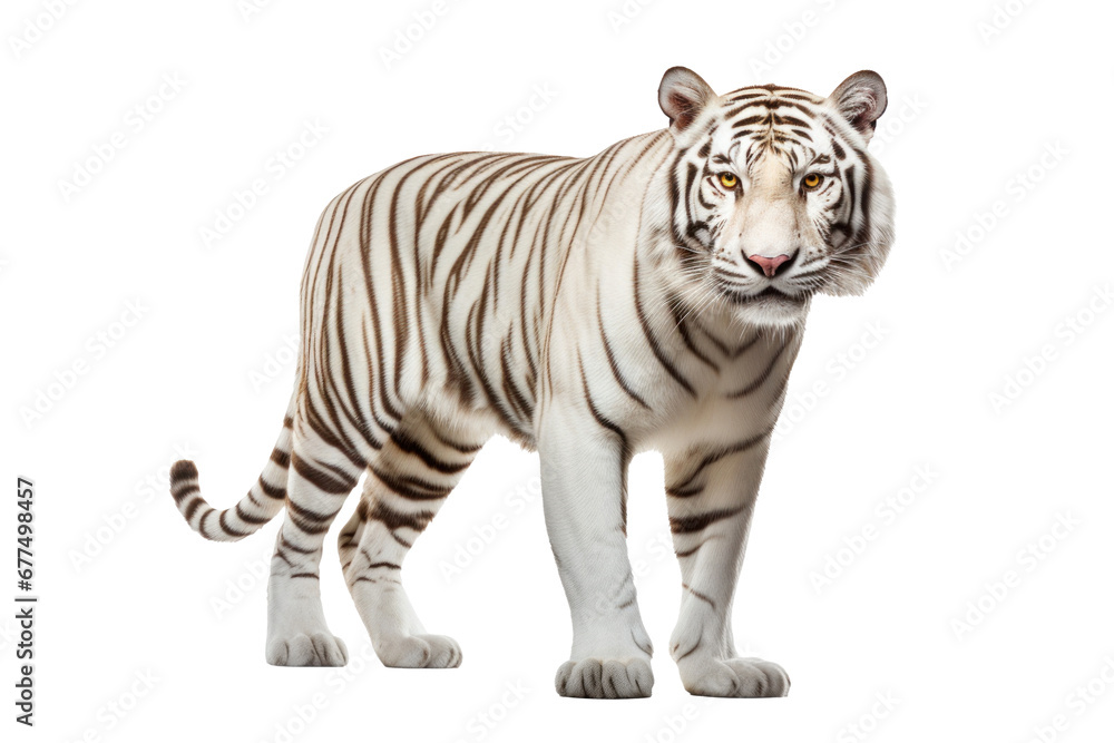 A white tiger isolated on transparent background. A white tiger isolated on transparent background.