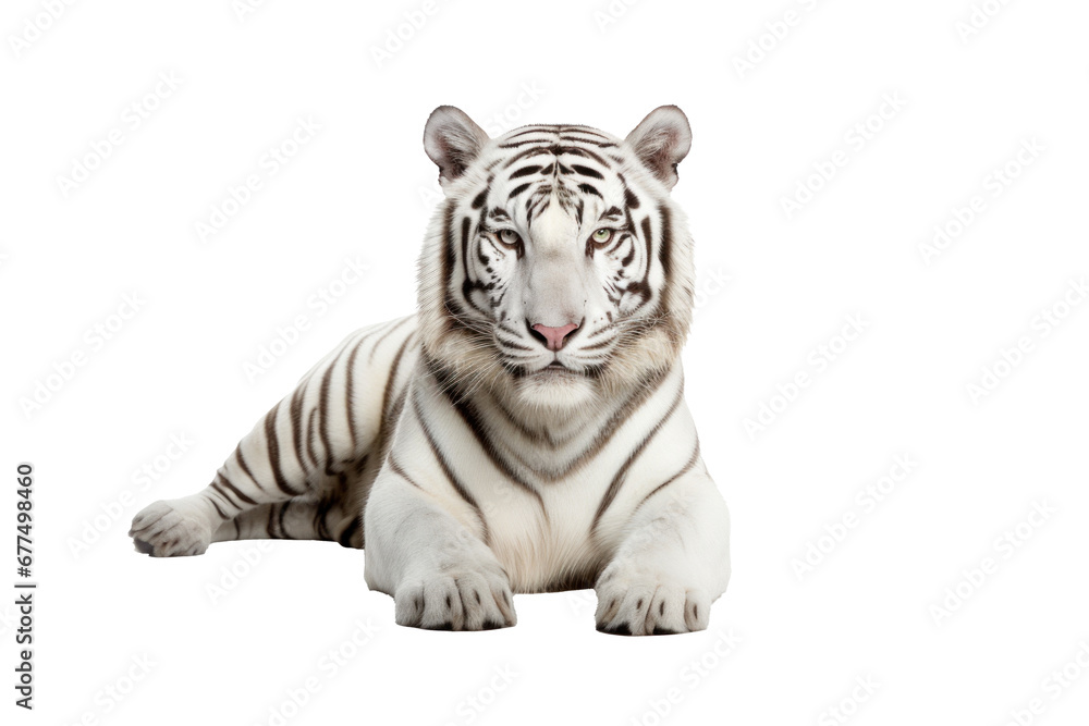 A white tiger isolated on transparent background. A white tiger isolated on transparent background.
