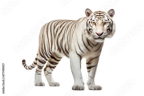 A white tiger isolated on transparent background. © tong2530