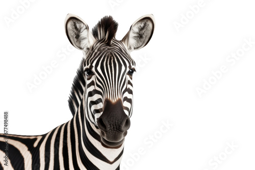 A zebra isolated on transparent background.