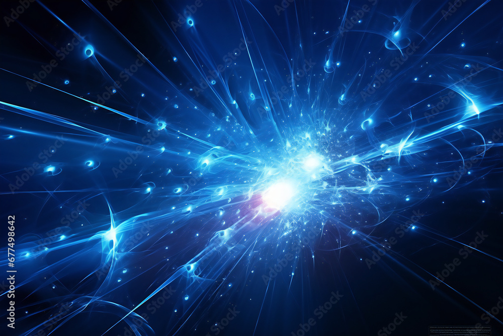 blue light digital space background material, Generative AI blue light digital space background material, Generative AI