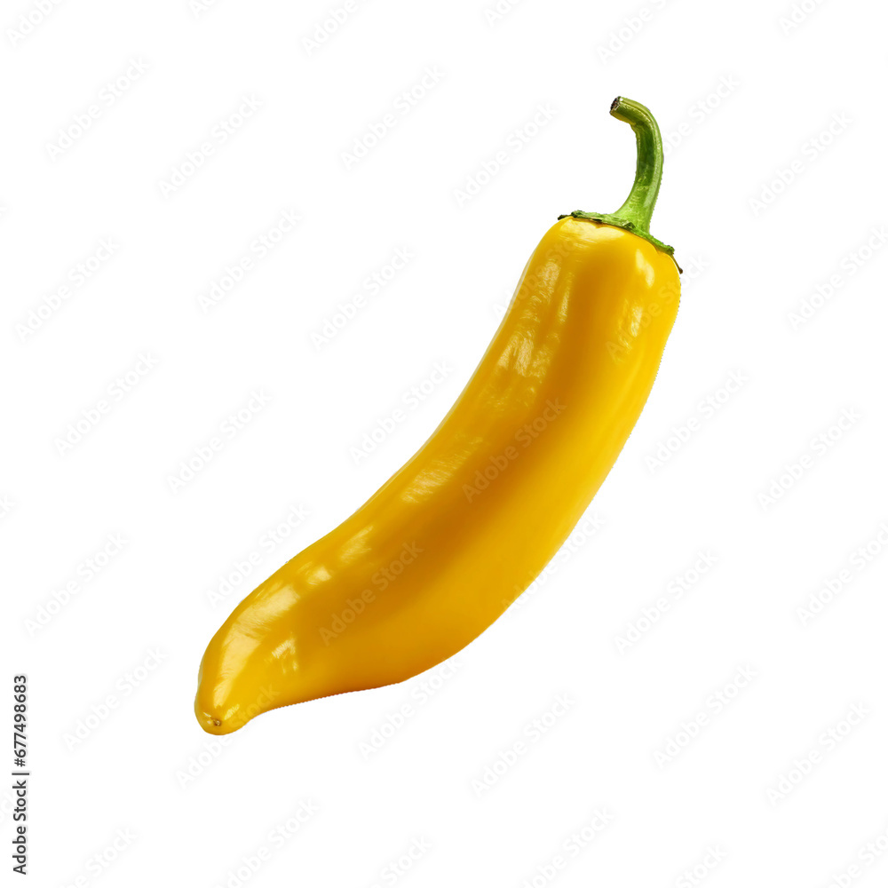 Banana pepper, transparent background, isolated image, generative AI Banana pepper, transparent background, isolated image, generative AI