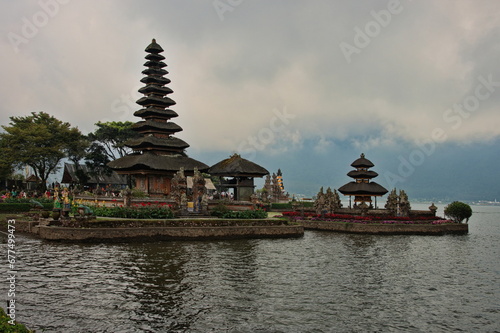 Ulun Danu Bratan - Hindu temple on Bratan lake landscape  Bali  Indonesia