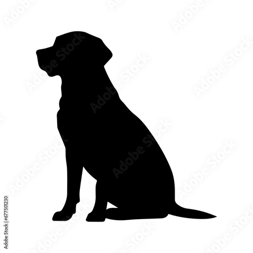 Sitting Labrador Retriever vector silhouette