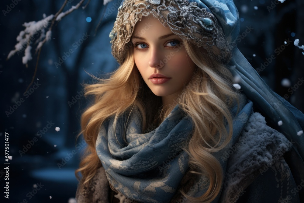 Winter Fashion: Showcase stylish winter attire, including scarves, hats, and coats. - Generative AI