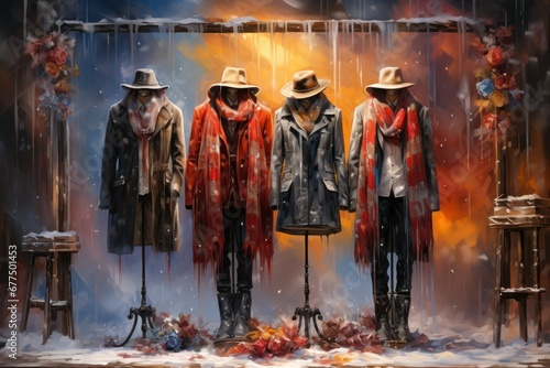 Winter Fashion: Showcase stylish winter attire, including scarves, hats, and coats. - Generative AI © Sidewaypics