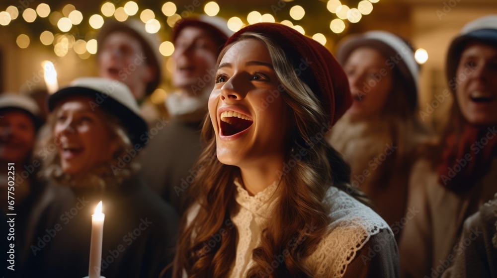 A heartwarming gathering of friends and family, united under the soft glow of candles, creating a serene and cozy atmosphere of togetherness. A heartwarming gathering of friends and family, united under the soft glow of candles, creating a serene and cozy atmosphere of togetherness.