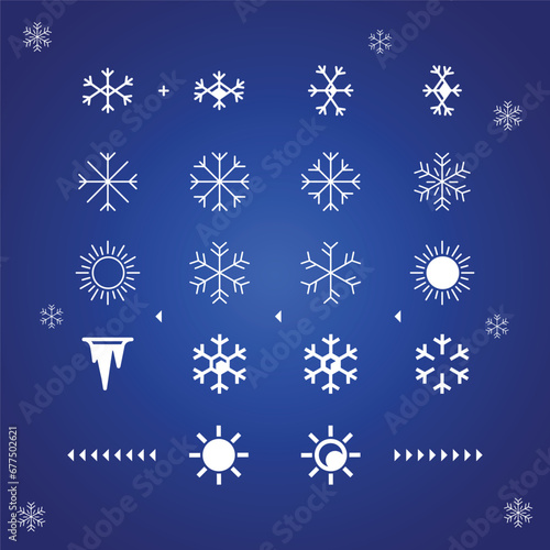 Snowflake Icon - Iconic Series Cold snowflake winter icon vector. Snow cold symbol