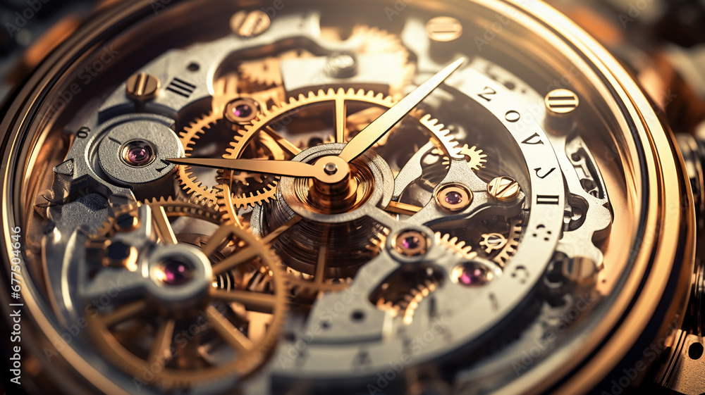 watch mechanism in gold