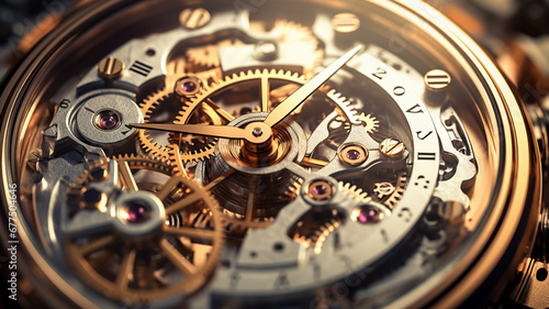 watch mechanism in gold