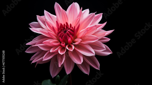pink lotus isolated on a black background.