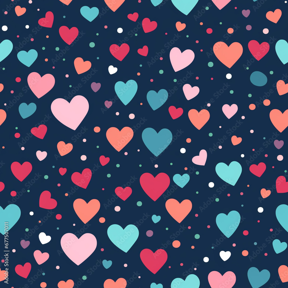 Romantic Heart Confetti Wrapping Paper for Valentines Day