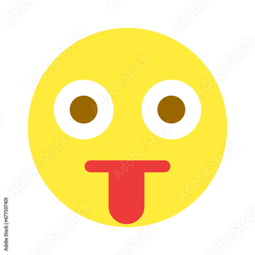 表情、舌、ベーを表すカラースタイルのアイコン