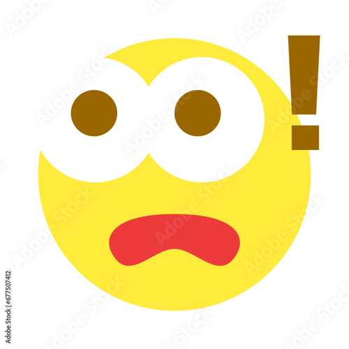 表情、驚く、びっくりを表すカラースタイルのアイコン