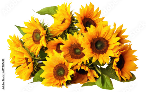 Radiant Yellow Sunflowers On Isolated Background