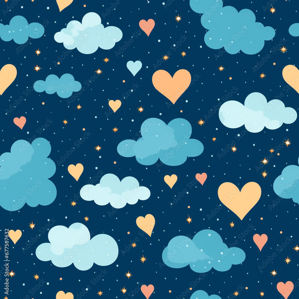 Romantic Skies Heart Shaped Clouds, Stars, and Moons Romantic Skies Heart Shaped Clouds, Stars, and Moons