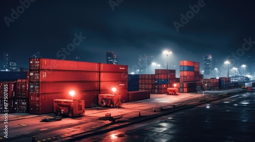 Container storage area for nighttime distribution.