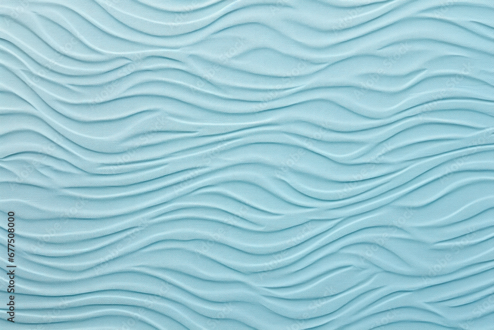 Colorful blue wall with wavy lines, a graphic retro design on textured surface. Ideal for modern art. This description is AI Generative.