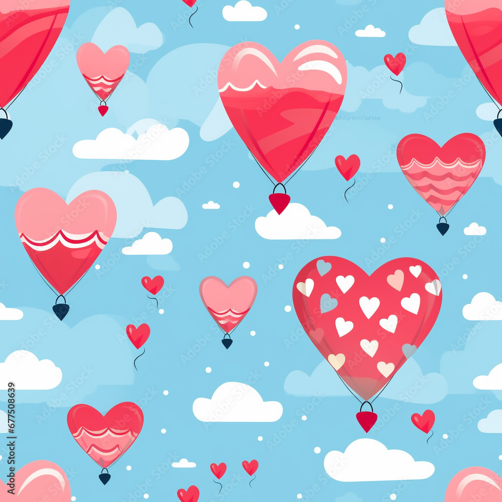 Whimsical Heart Balloons Enchanting Valentines Day