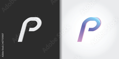 simple letter p logo set