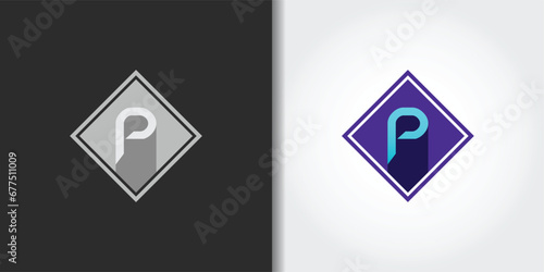 simple letter p logo set