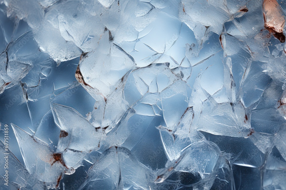 Frozen Abstracts: Seek out abstract shapes and patterns in ice formations, frost, or frozen puddles. - Generative AI
