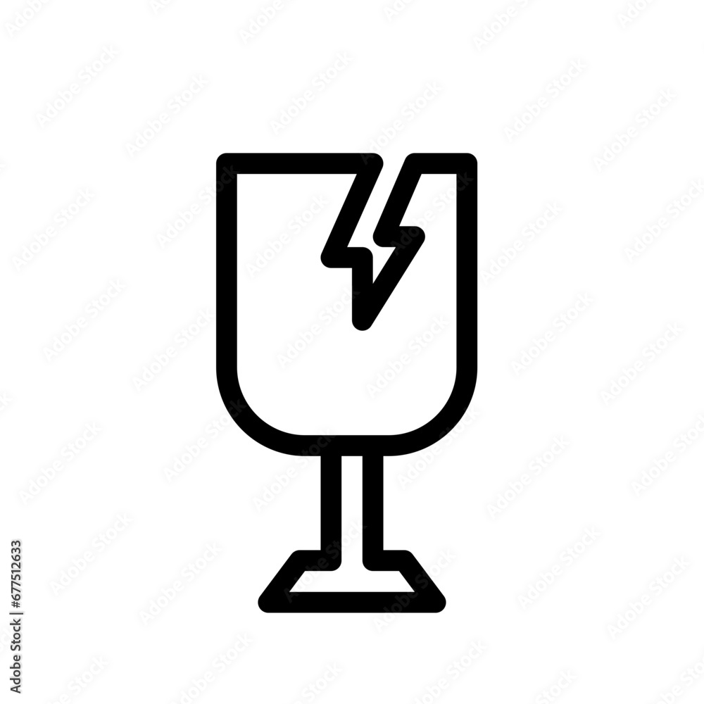 Fragile delivery services icon with black outline style. delivery, fragile, packaging, label, symbol, sign, box. Vector Illustration Fragile delivery services icon with black outline style. delivery, fragile, packaging, label, symbol, sign, box. Vector Illustration