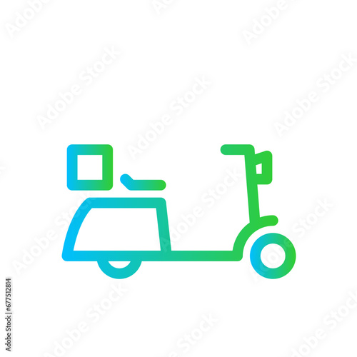 To your house delivery services icon with blue and green gradient outline style. house, home, estate, property, real, building, business. Vector Illustration