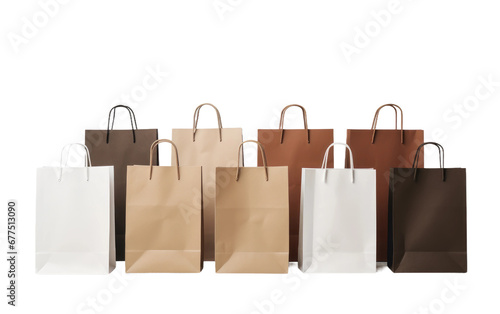 Classic Paper Bag Collection On Isolated Background