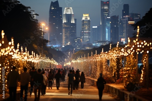 Immerse in the Festive Ambiance. Captivating Street Celebrations Amidst Christmas Joy